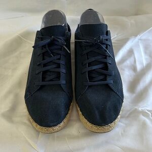TOMS Lena Suede Lace Up Espadrille Navy Size 10